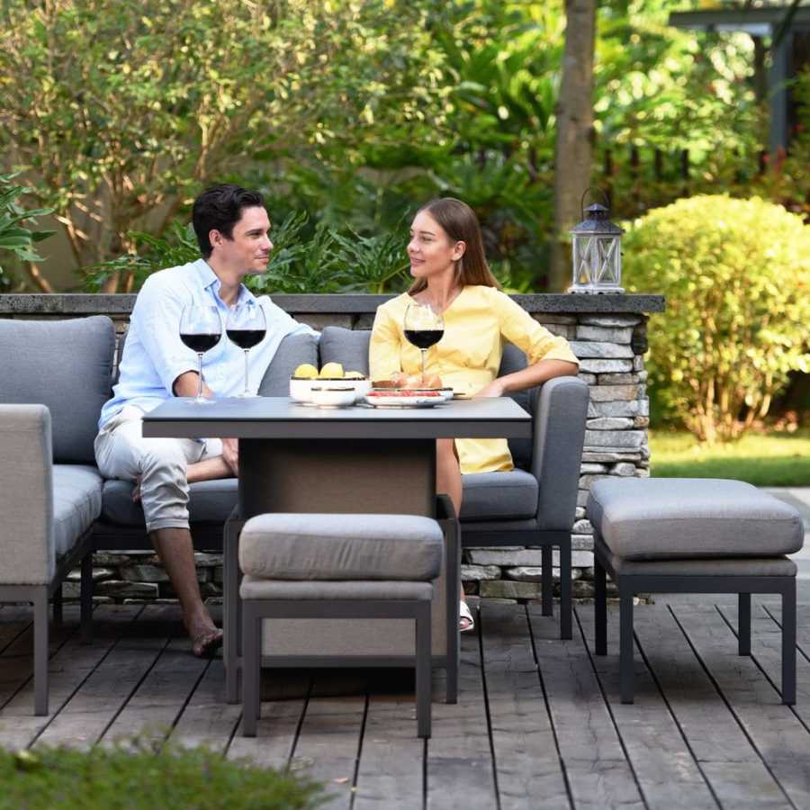 Maze Pulse Left 10 Seater Outdoor Corner Sofa Set With Rising Table - Flanelle