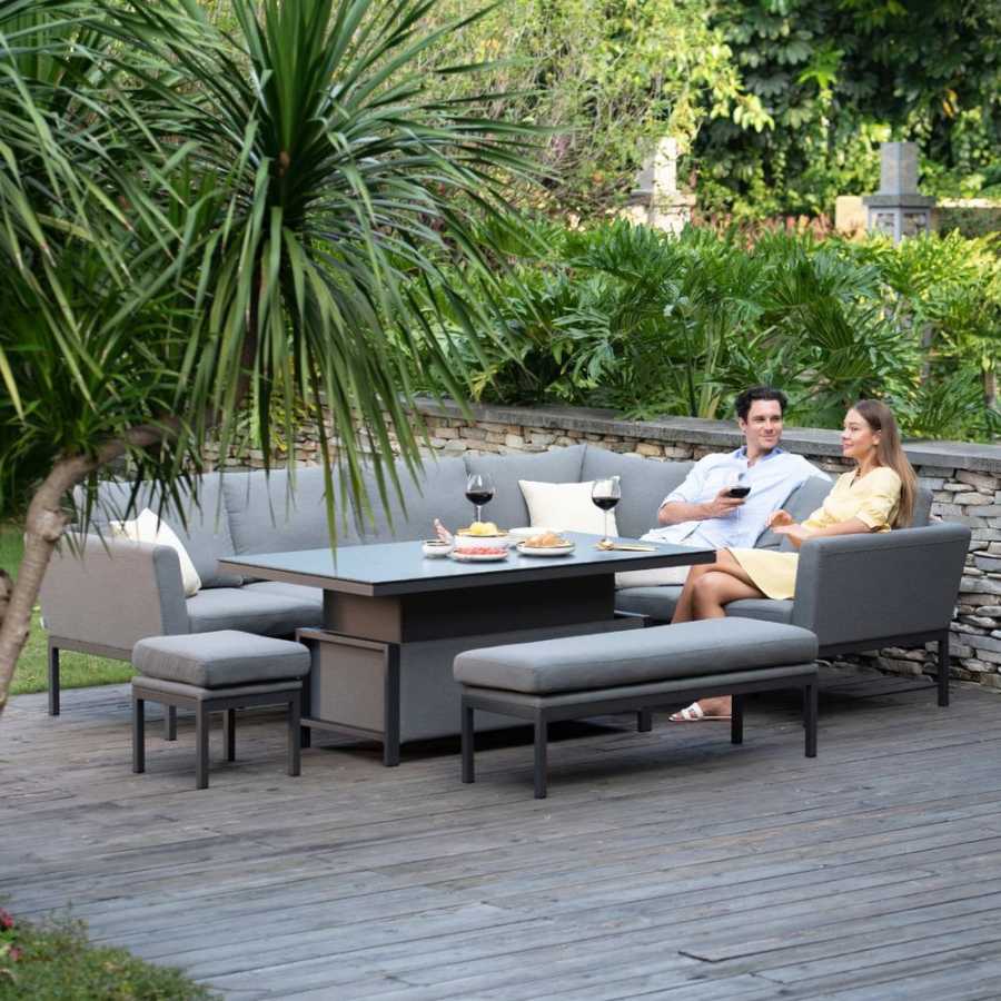 Maze Pulse Left 10 Seater Outdoor Corner Sofa Set With Rising Table - Flanelle