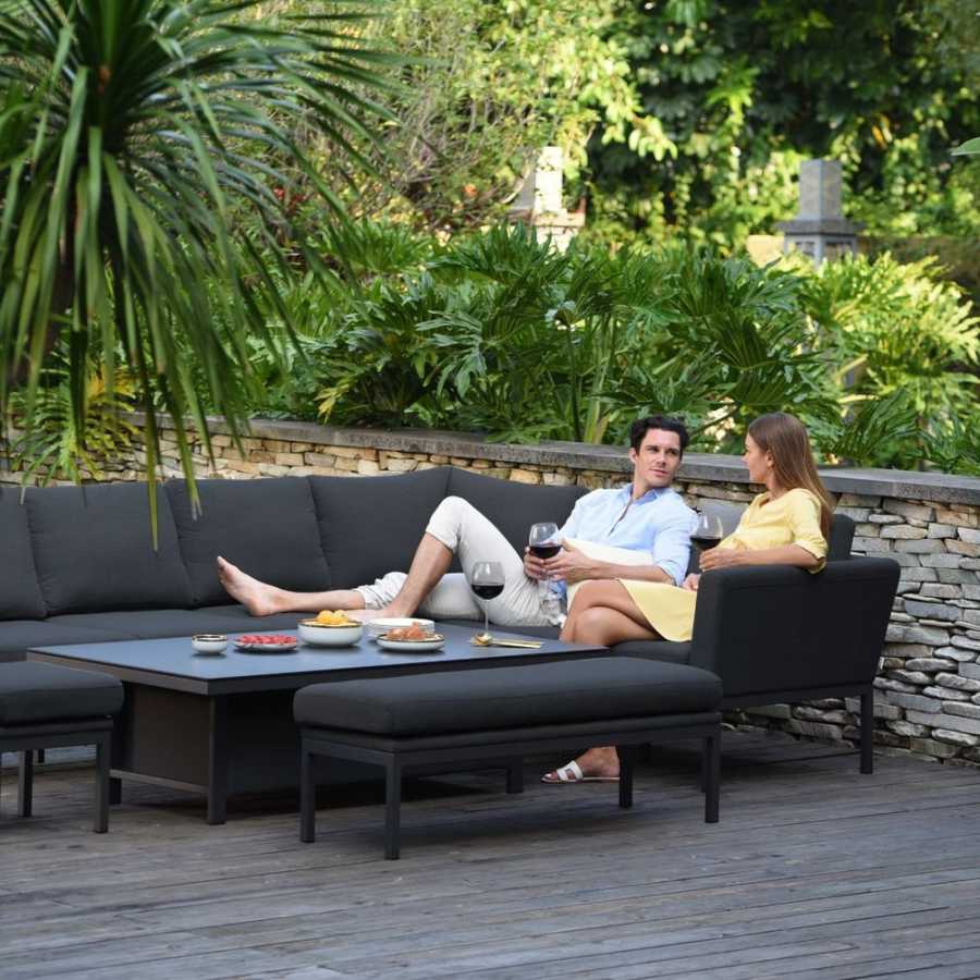 Maze Pulse Left 10 Seater Outdoor Corner Sofa Set With Rising Table - Charcoal