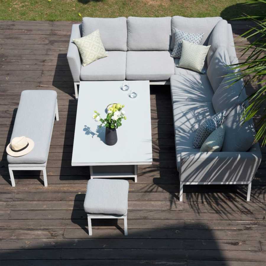 Maze Pulse Right 10 Seater Outdoor Corner Sofa Set With Rising Table - Lead Chine