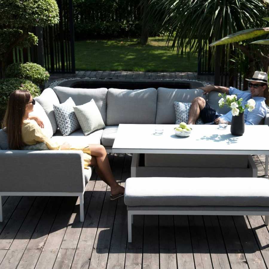 Maze Pulse Right 10 Seater Outdoor Corner Sofa Set With Rising Table - Lead Chine