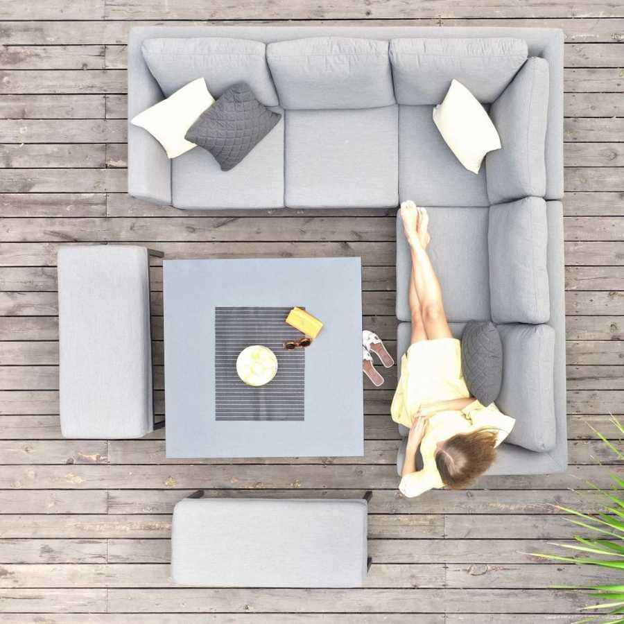 Maze Pulse 9 Seater Outdoor Corner Sofa Set With Rising Table - Flanelle