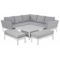 Maze Pulse 9 Seater Outdoor Corner Sofa Set With Rising Table - Lead Chine