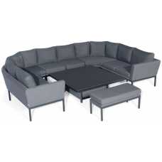 Maze Pulse U-Shaped Outdoor Sofa Set With Rising Table - Flanelle