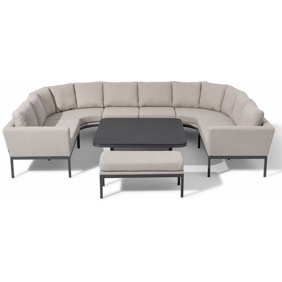 Maze Pulse U-Shaped Outdoor Sofa Set With Rising Table - Oatmeal
