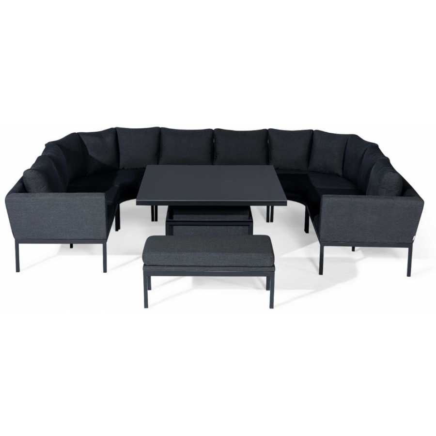 Maze Pulse U-Shaped Outdoor Sofa Set With Rising Table - Charcoal