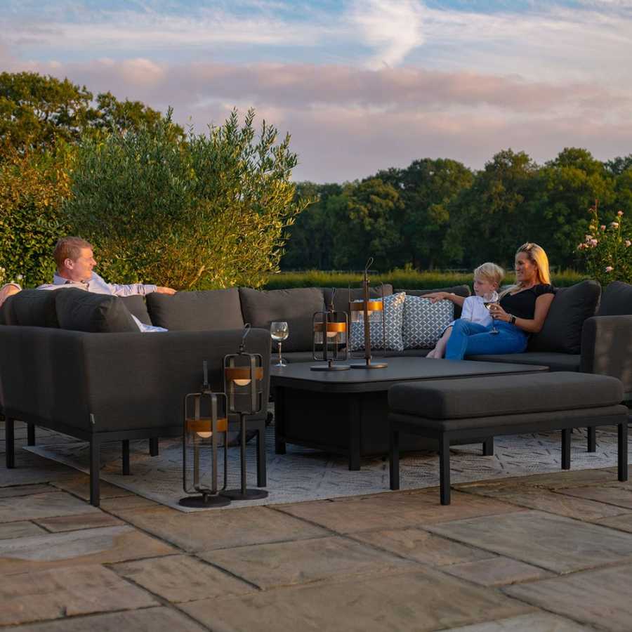 Maze Pulse U-Shaped Outdoor Sofa Set With Rising Table - Charcoal