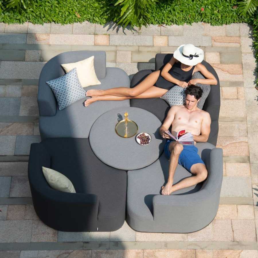 Maze Snug Outdoor Sofa Set With Rising Table - Flanelle & Charcoal