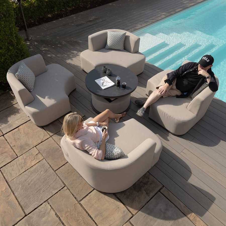 Maze Snug Outdoor Sofa Set With Rising Table - Oatmeal