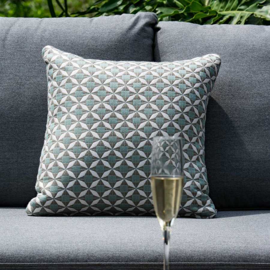 Maze Mosaic Square Outdoor Cushions - Set of 2 - Blue