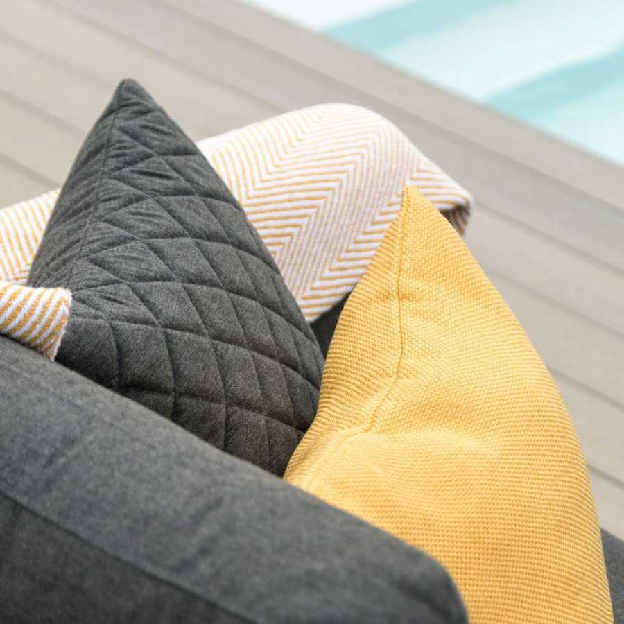 Maze Quilted Outdoor Cushions - Set of 2 - Charcoal