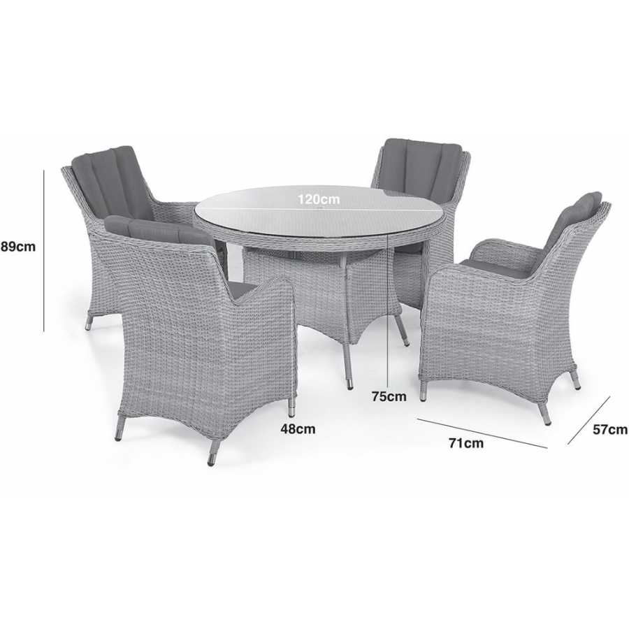 Maze Ascot Round 4 Seater Outdoor Dining Set