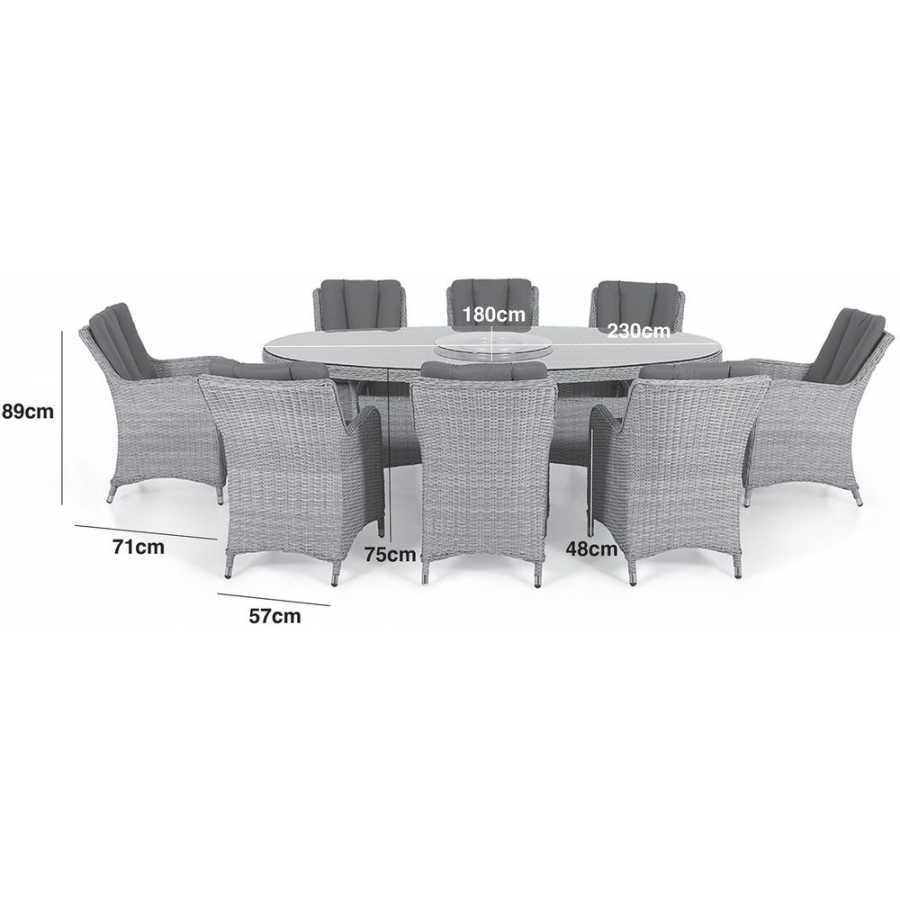 Maze Ascot Oval 8 Seater Outdoor Dining Set