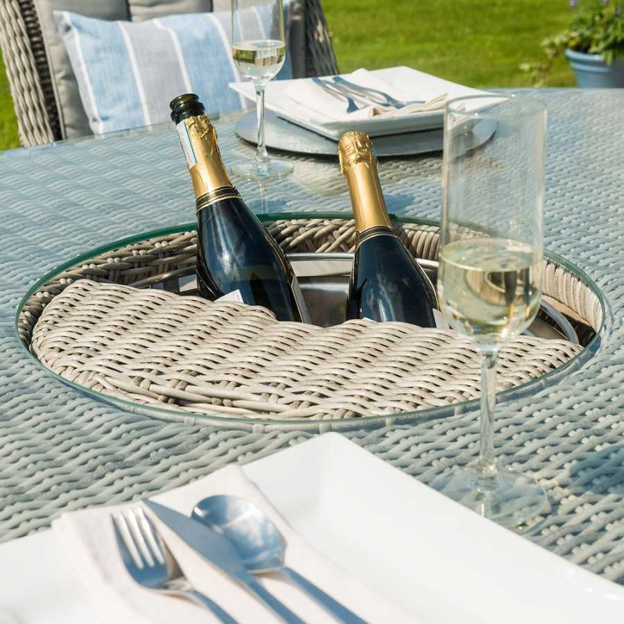 Maze Oxford Heritage Round 6 Seater Outdoor Dining Set With Ice Bucket Table And Lazy Susan