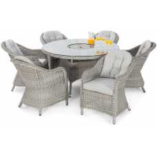 Maze Oxford Heritage Round 6 Seater Outdoor Dining Set With Ice Bucket Table & Lazy Susan
