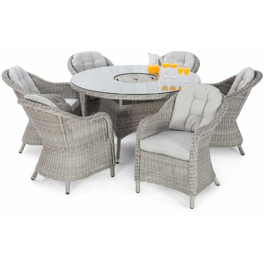 Maze Oxford Heritage Round 6 Seater Outdoor Dining Set With Ice Bucket Table And Lazy Susan