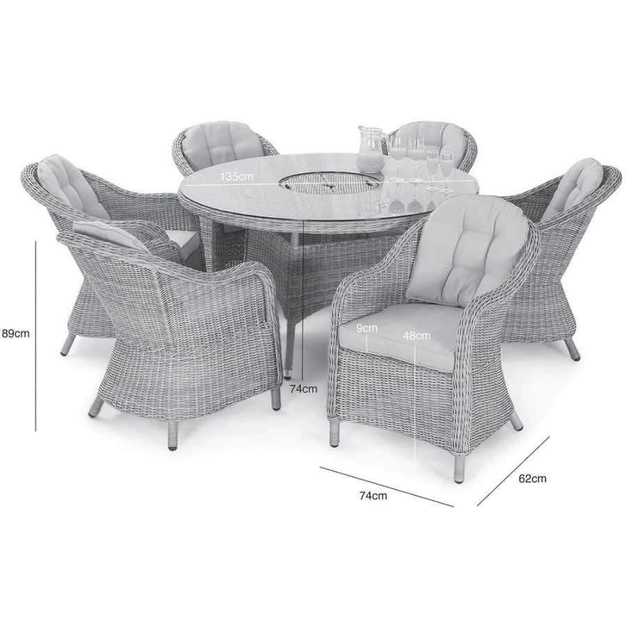 Maze Oxford Heritage Round 6 Seater Outdoor Dining Set With Ice Bucket Table And Lazy Susan