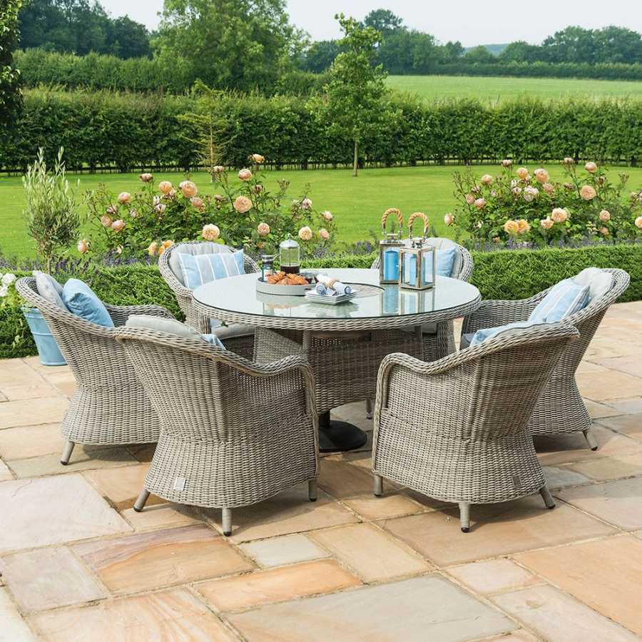 Maze Oxford Heritage Round 6 Seater Outdoor Dining Set With Ice Bucket Table And Lazy Susan