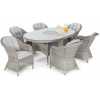 Maze Oxford Heritage Oval 6 Seater Outdoor Dining Set With Ice Bucket Table & Lazy Susan