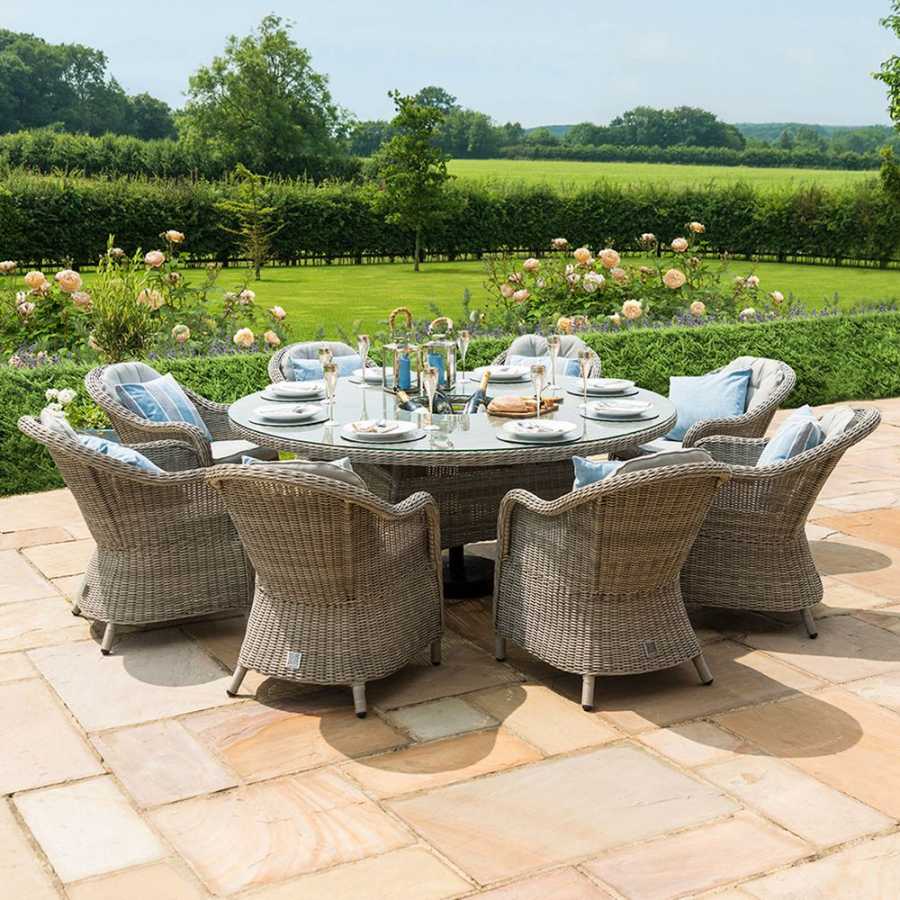 Maze Oxford Heritage Round 8 Seater Outdoor Dining Set With Ice Bucket Table And Lazy Susan