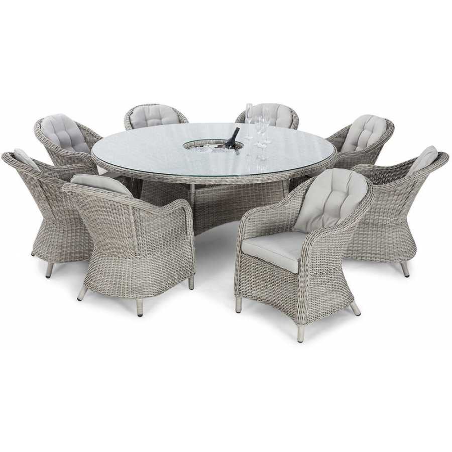 Maze Oxford Heritage Round 8 Seater Outdoor Dining Set With Ice Bucket Table And Lazy Susan