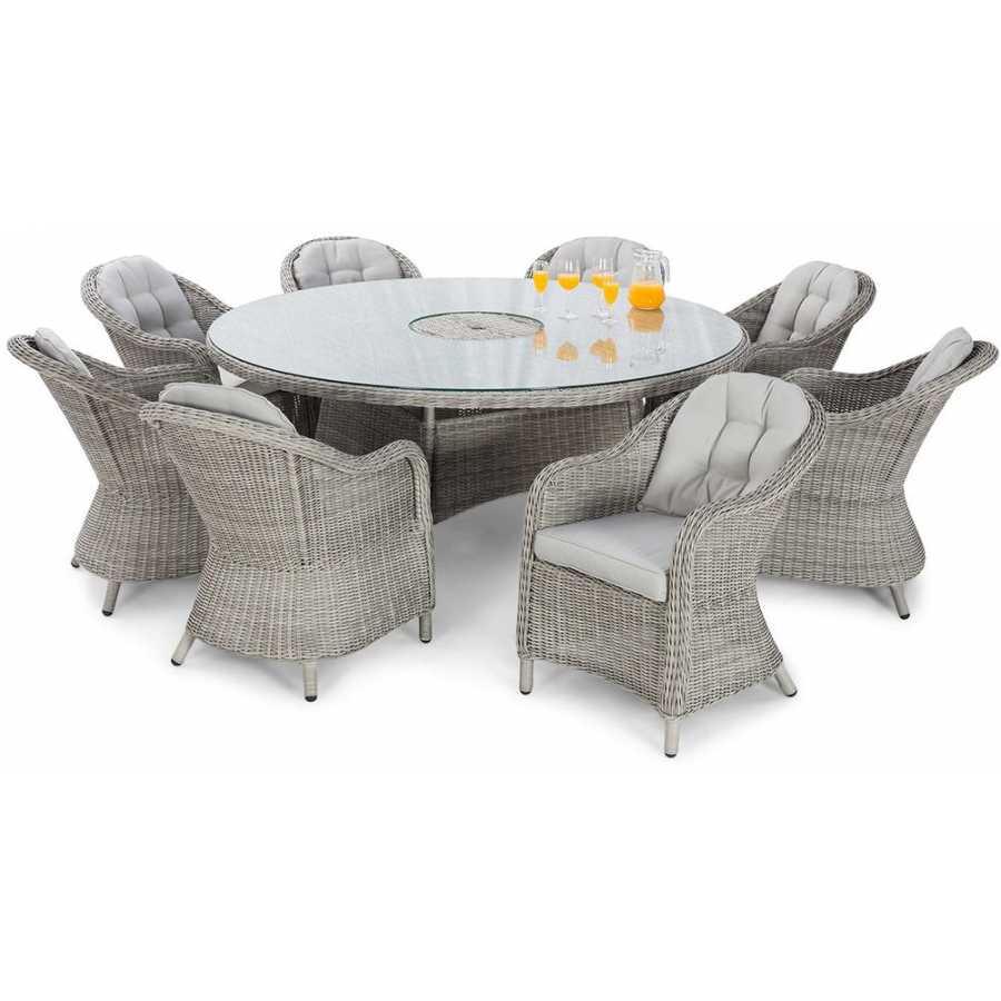 Maze Oxford Heritage Round 8 Seater Outdoor Dining Set With Ice Bucket Table And Lazy Susan