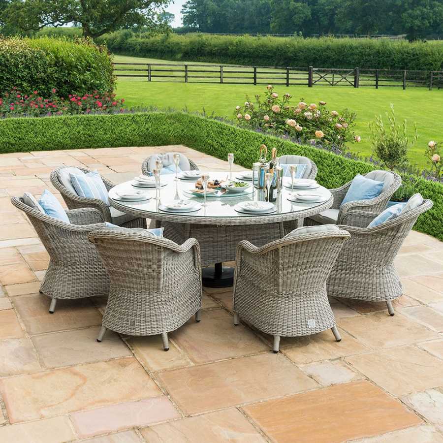 Maze Oxford Heritage Round 8 Seater Outdoor Dining Set With Ice Bucket Table And Lazy Susan