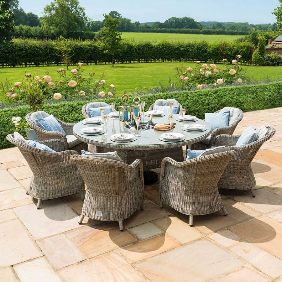 Maze Oxford Heritage Round 8 Seater Outdoor Dining Set With Ice Bucket Table And Lazy Susan