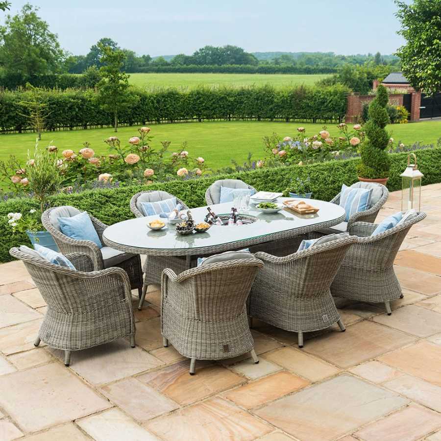 Maze Oxford Heritage Oval 8 Seater Outdoor Dining Set With Ice Bucket Table And Lazy Susan