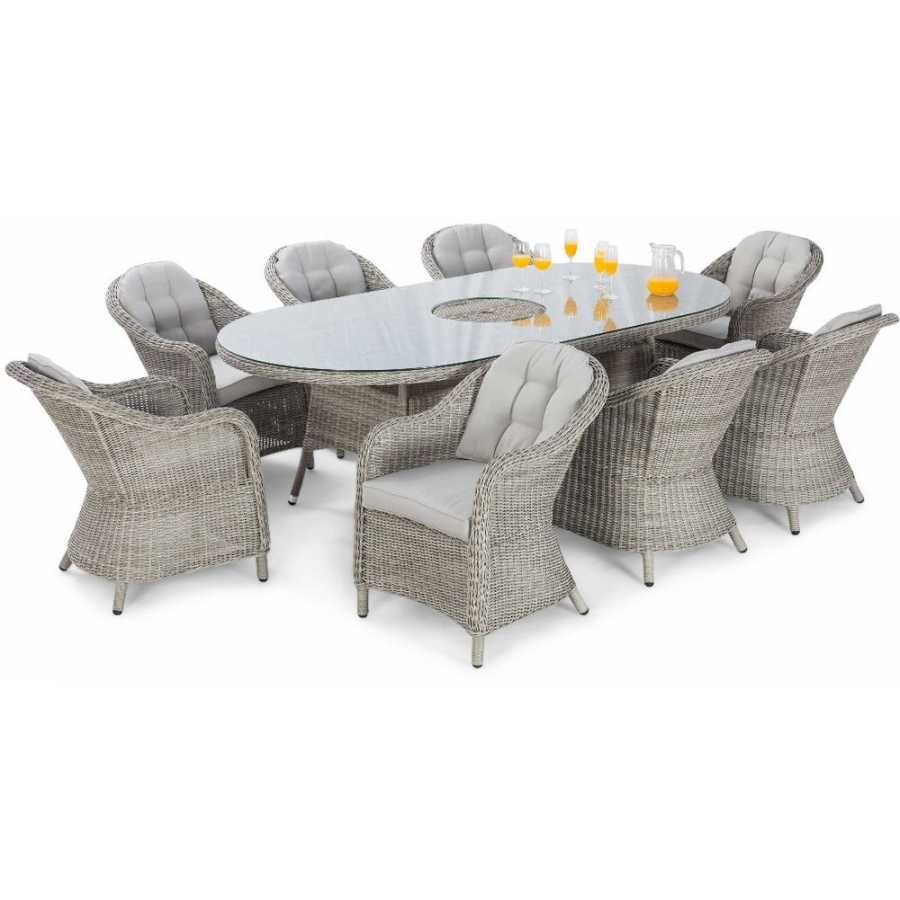 Maze Oxford Heritage Oval 8 Seater Outdoor Dining Set With Ice Bucket Table And Lazy Susan