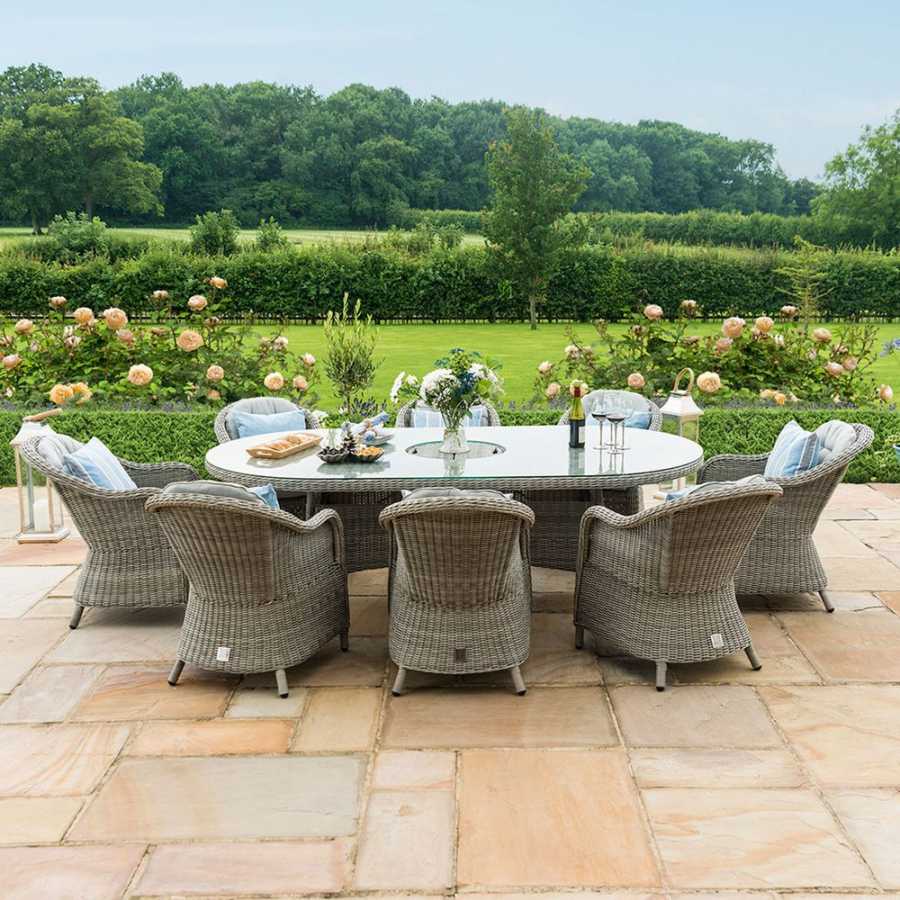 Maze Oxford Heritage Oval 8 Seater Outdoor Dining Set With Ice Bucket Table And Lazy Susan