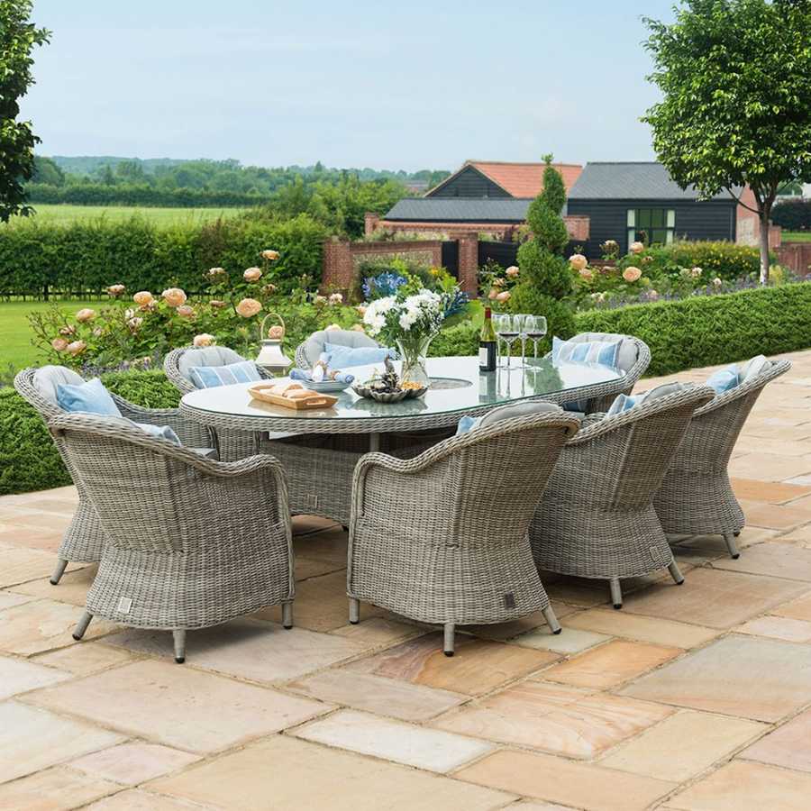 Maze Oxford Heritage Oval 8 Seater Outdoor Dining Set With Ice Bucket Table And Lazy Susan