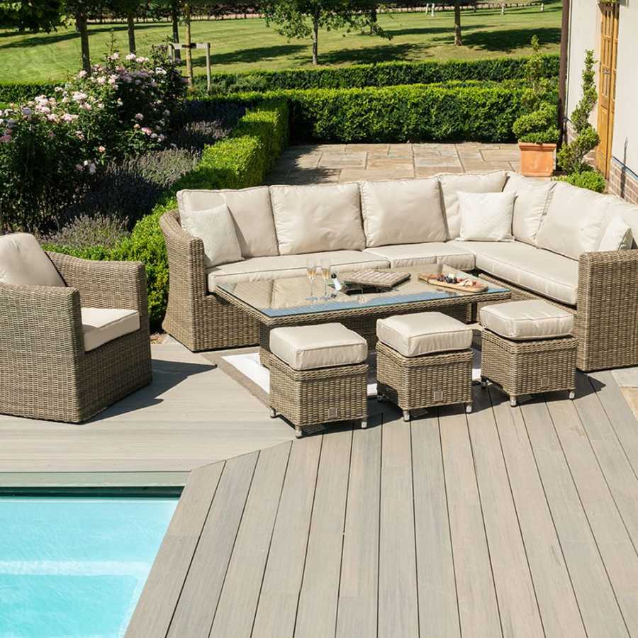Maze Winchester Deluxe 10 Seater Outdoor Corner Sofa Set With Rising Table