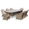 Maze Winchester Heritage Oval 8 Seater Outdoor Dining Set With Fire Pit Table