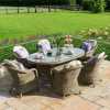 Maze Winchester Heritage Oval 6 Seater Outdoor Dining Set With Ice Bucket Table & Lazy Susan