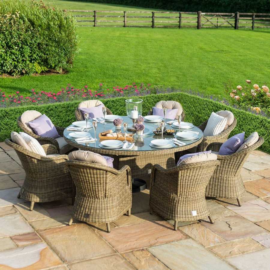 Maze Winchester Heritage Round 8 Seater Outdoor Dining Set With Ice Bucket Table And Lazy Susan