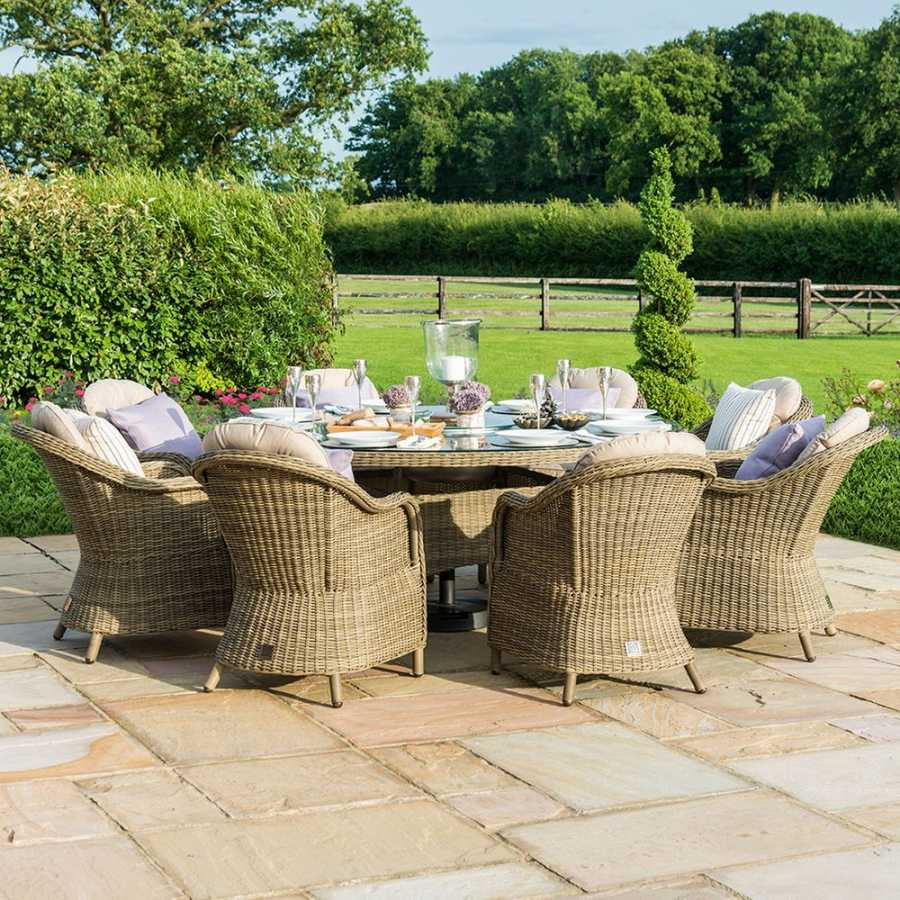Maze Winchester Heritage Round 8 Seater Outdoor Dining Set With Ice Bucket Table And Lazy Susan