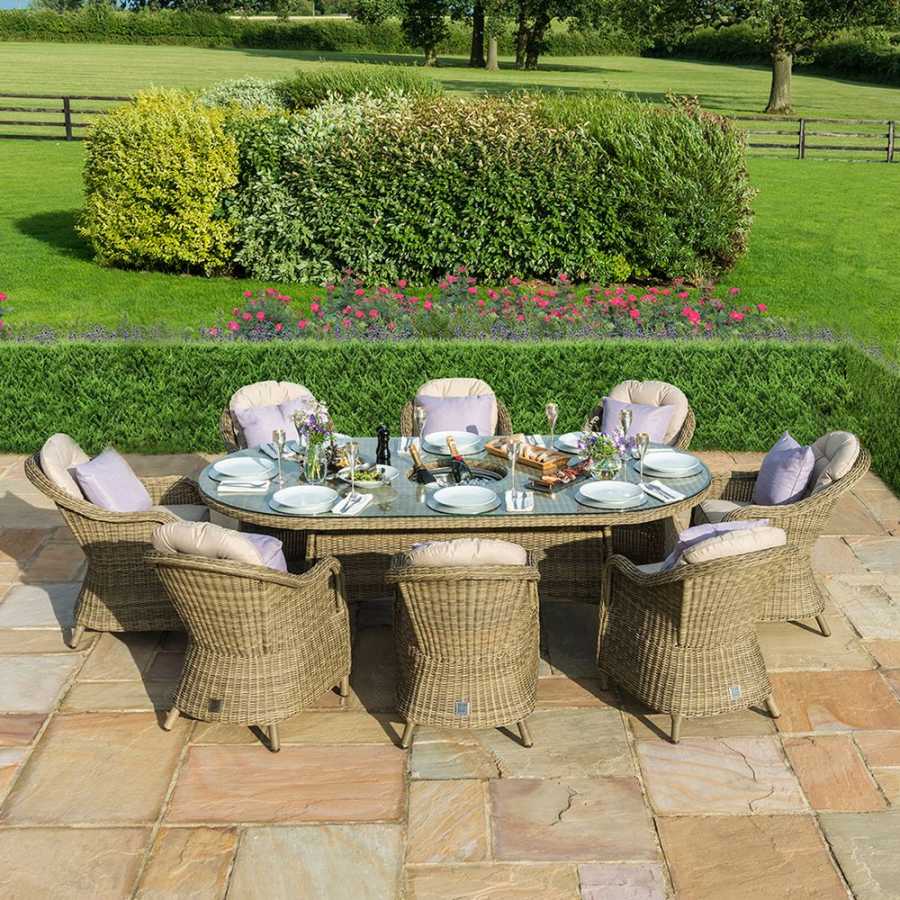 Maze Winchester Heritage Oval 8 Seater Outdoor Dining Set With Ice Bucket Table And Lazy Susan