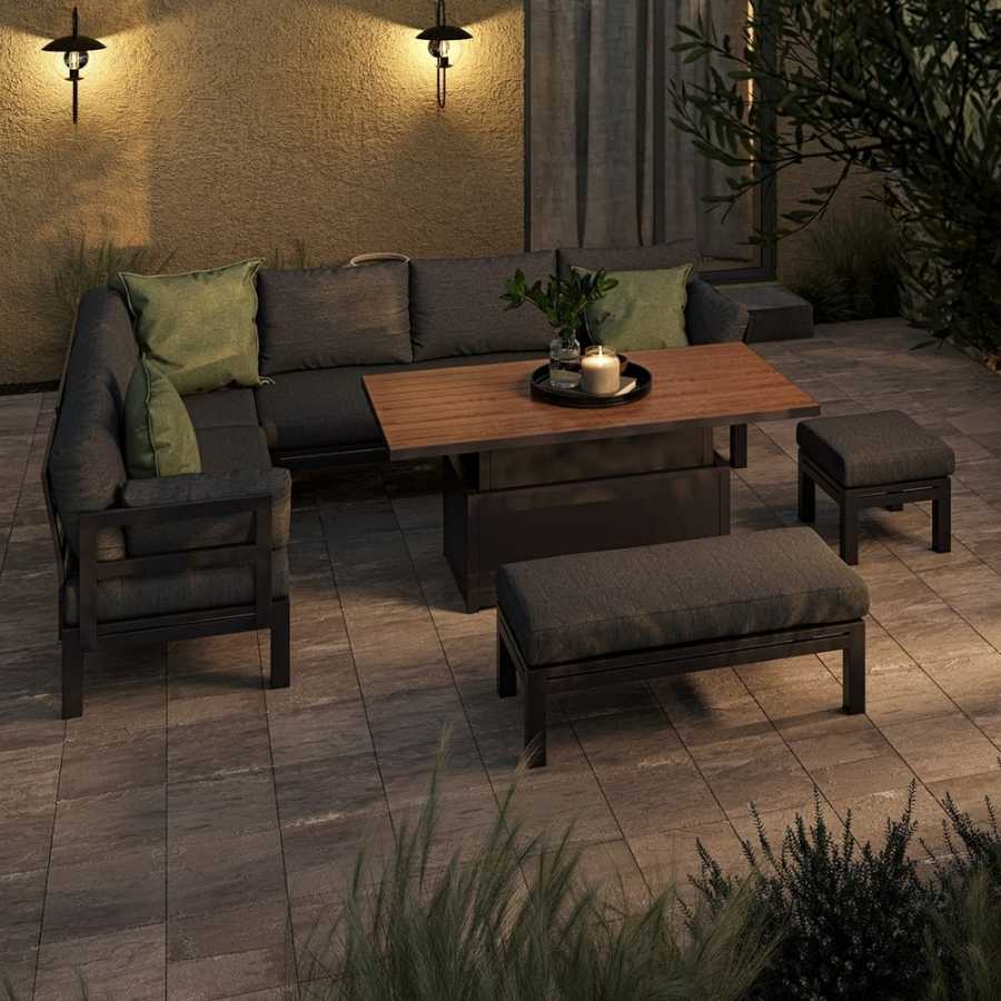 Maze Oslo 9 Seater Outdoor Corner Sofa Set With Rising Table - Charcoal