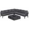 Maze Oslo 7 Seater Outdoor Corner Sofa Set With Fire Pit Table - Charcoal