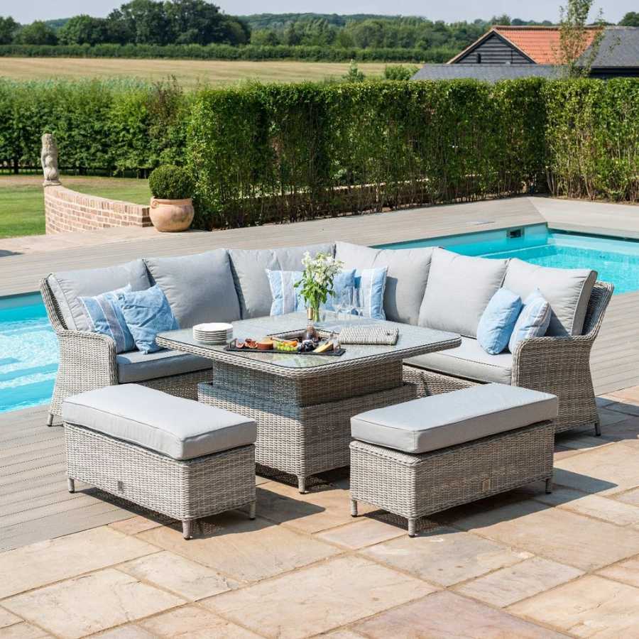 Maze Oxford Royal 10 Seater Outdoor Corner Sofa Set With Rising Ice Bucket Table
