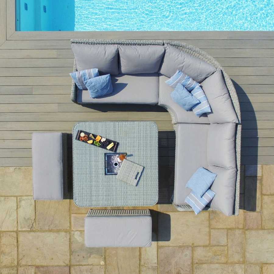 Maze Oxford Royal 10 Seater Outdoor Corner Sofa Set With Rising Ice Bucket Table