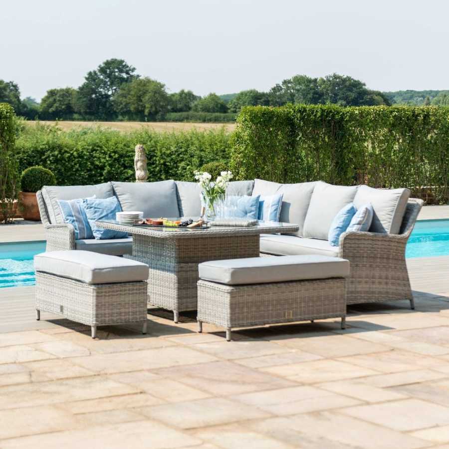 Maze Oxford Royal 10 Seater Outdoor Corner Sofa Set With Rising Ice Bucket Table