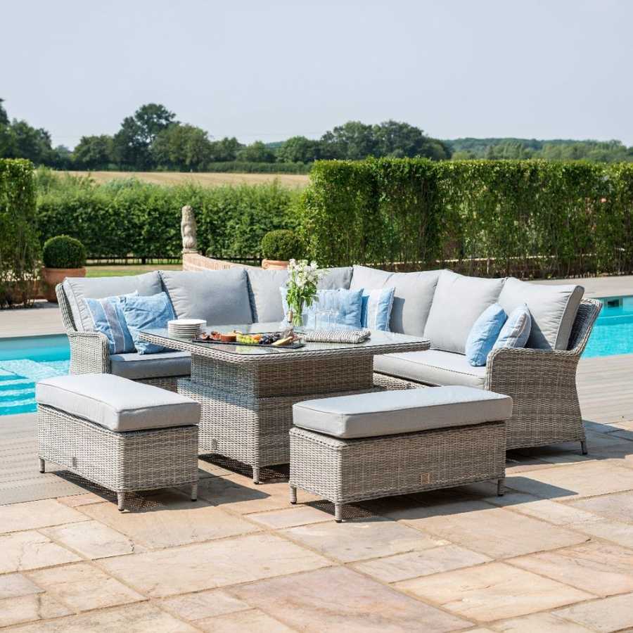 Maze Oxford Royal 10 Seater Outdoor Corner Sofa Set With Rising Ice Bucket Table