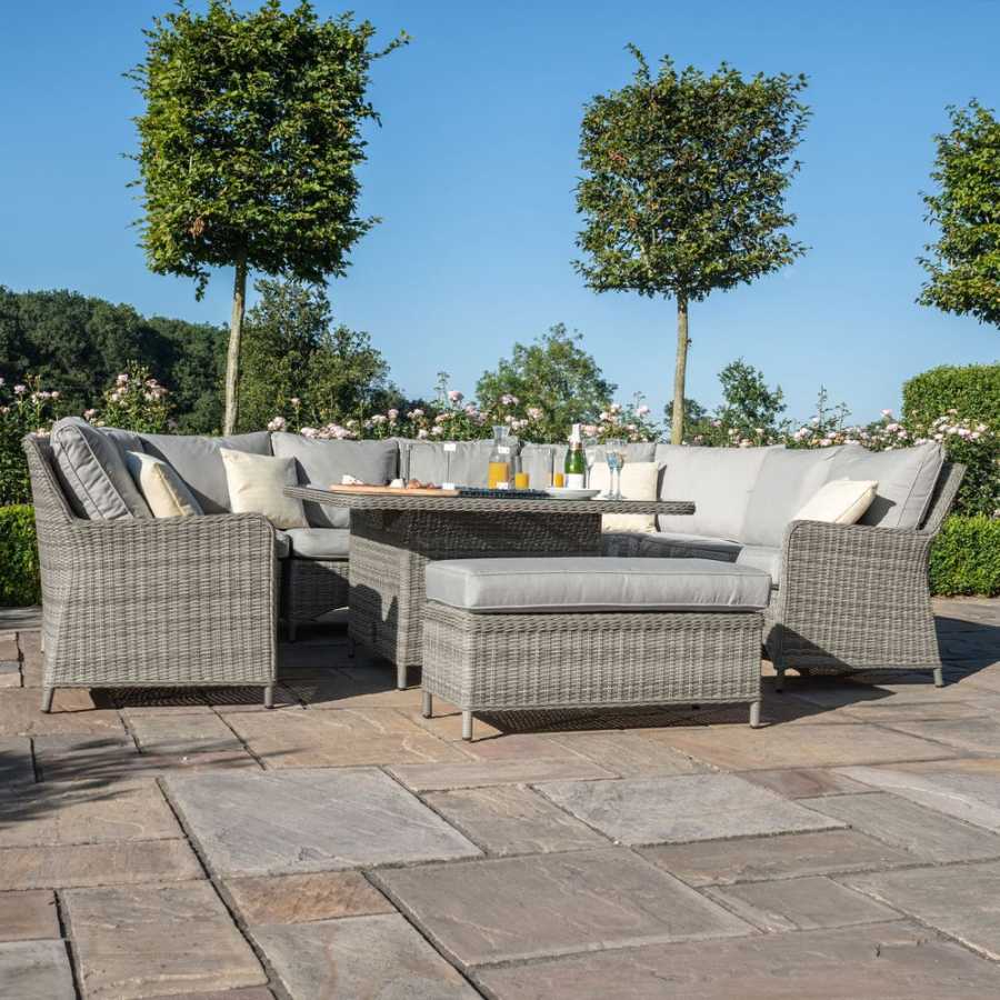 Maze Oxford U-Shaped Outdoor Sofa Set With Fire Pit Table