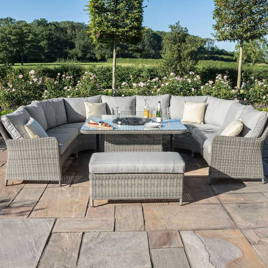 Maze Oxford U-Shaped Outdoor Sofa Set With Fire Pit Table