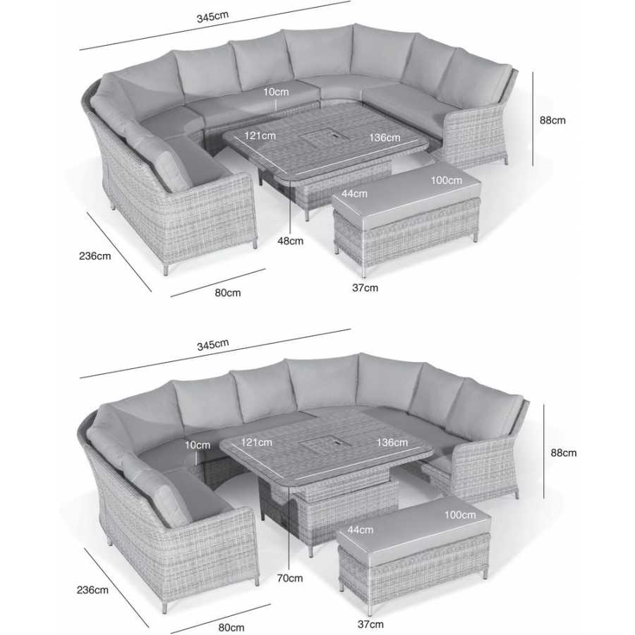 Maze Oxford Outdoor Sofa Set With Rising Table