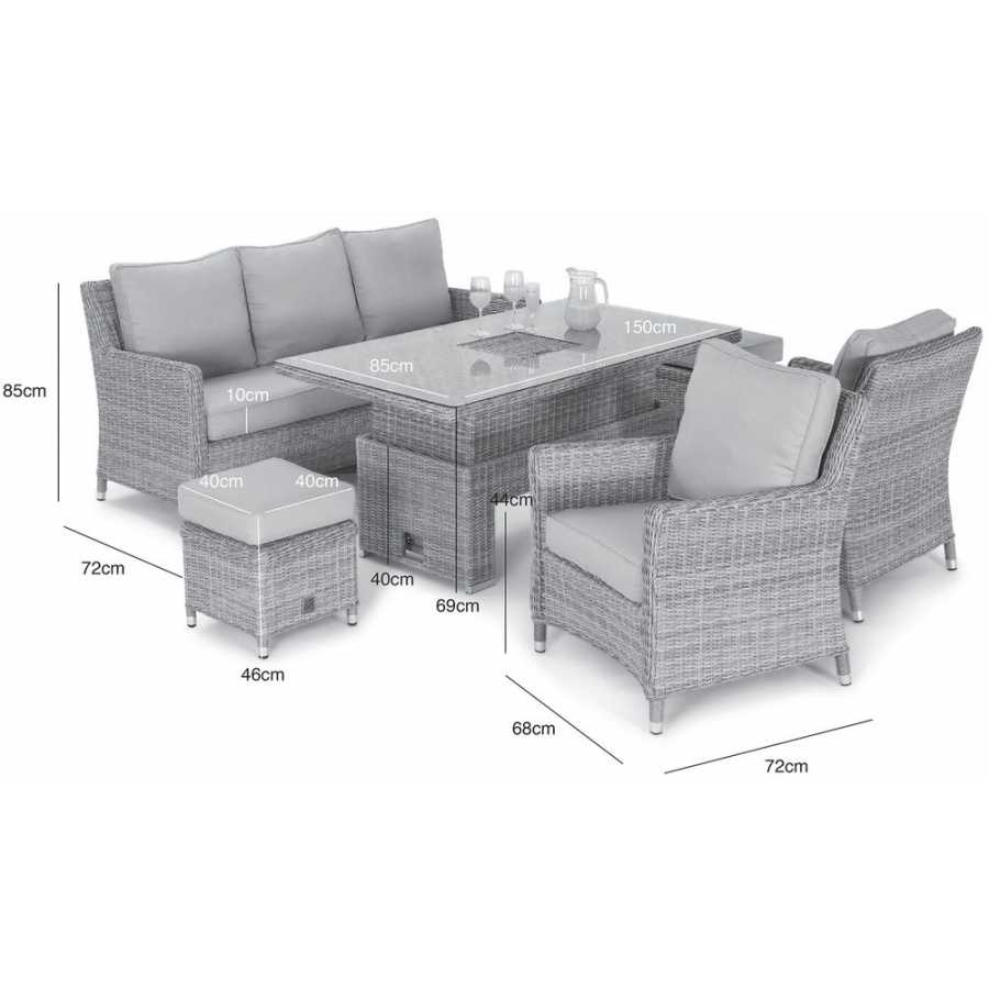 Maze Oxford Outdoor Sofa Set With Rising Ice Bucket Table