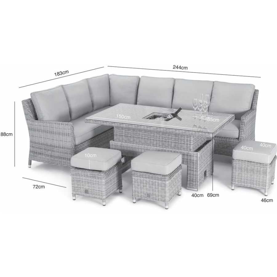 Maze Oxford 9 Seater Outdoor Corner Sofa Set With Rising Ice Bucket Table