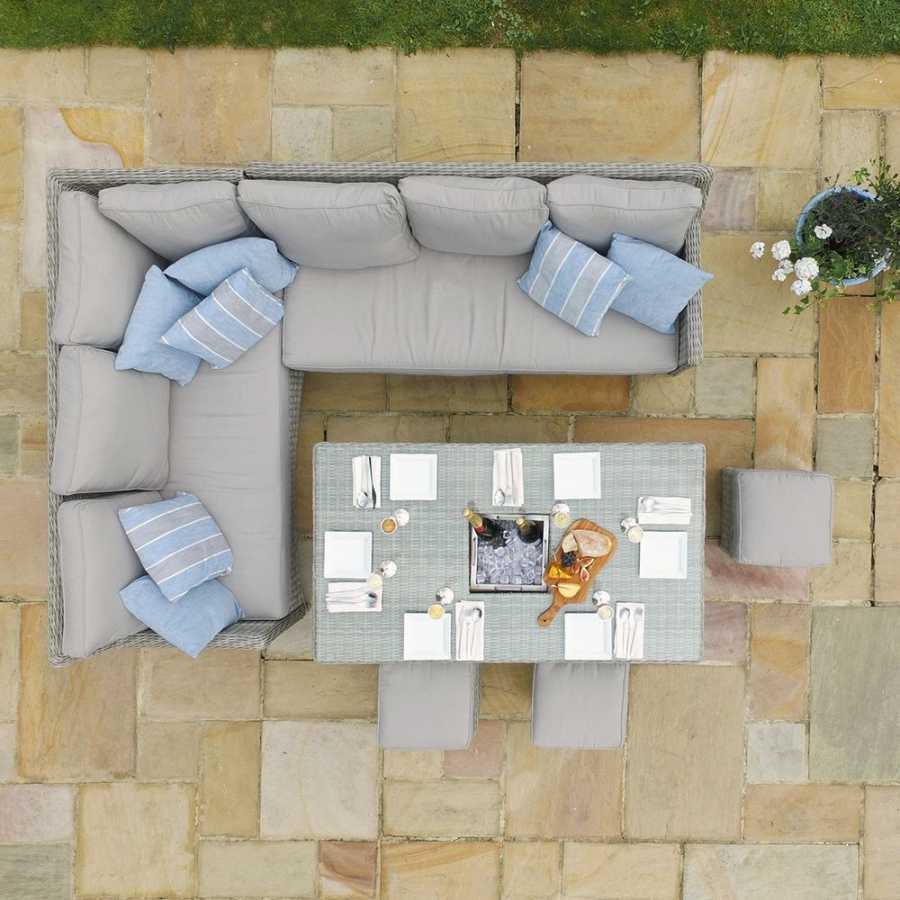 Maze Oxford 9 Seater Outdoor Corner Sofa Set With Rising Ice Bucket Table